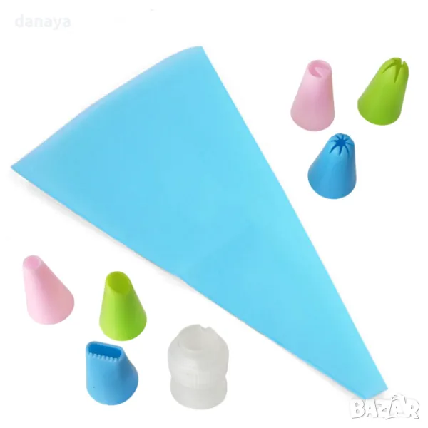 5744 Комплект сладкарски пош с накрайници и адаптор, 8 части, снимка 1