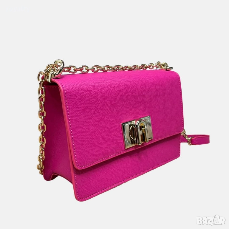 Дамска Розова Чанта F^rla 1927 Mini Естествена Кожа, снимка 1