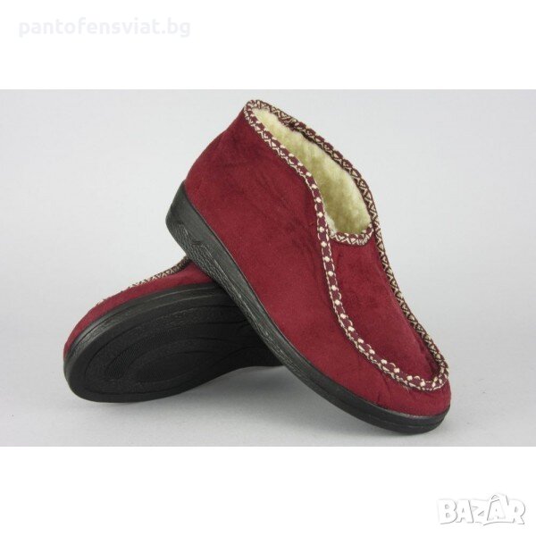 Анатомични дамски пантофи ADANEX с естествена вълна бордо 37/41, снимка 1
