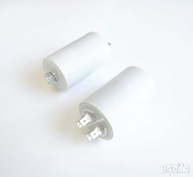 Работен кондензатор 420V/470V 18uF с 4 каб.обувки и резба, снимка 1