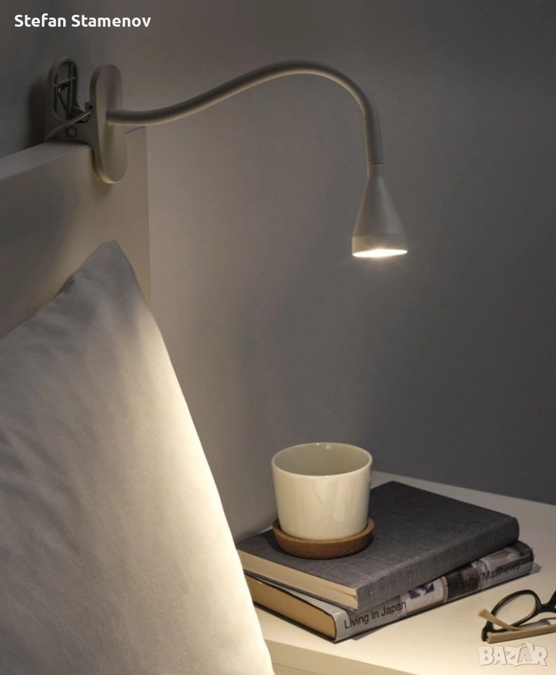 Ikea NÄVLINGE бяла LED спот лампа с щипка, снимка 1