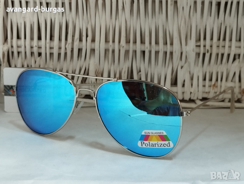 133 Унисекс слънчеви очила,авиаторска форма с поляризация avangard-burgas, снимка 1