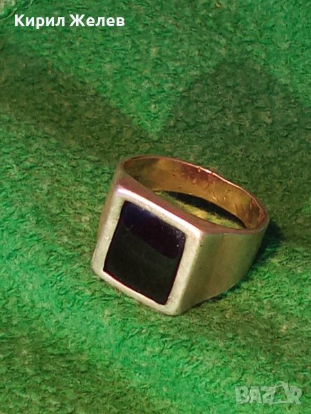 СКЪПОЦЕНЕН МАРКОВ КЛАСИЧЕСКИ СРЕБЪРЕН ПРЪСТЕН СРЕБРО 925 с ЮВЕЛИРНО ШЛИФОВАН ЧЕРЕН ОНИКС 29713, снимка 1