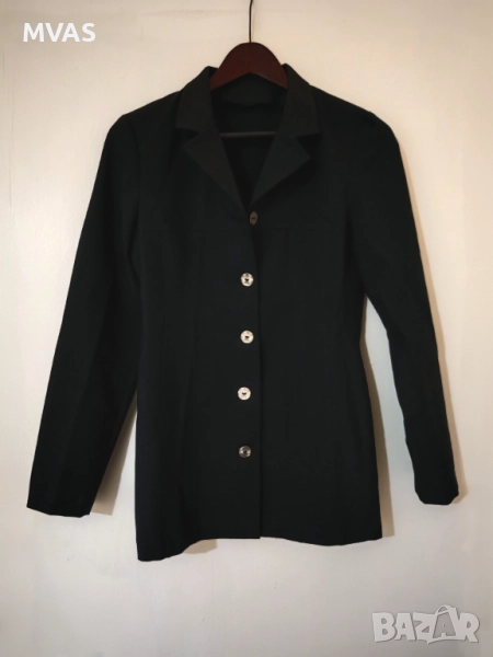 Ново дамско черно удължено леко сако XS, снимка 1
