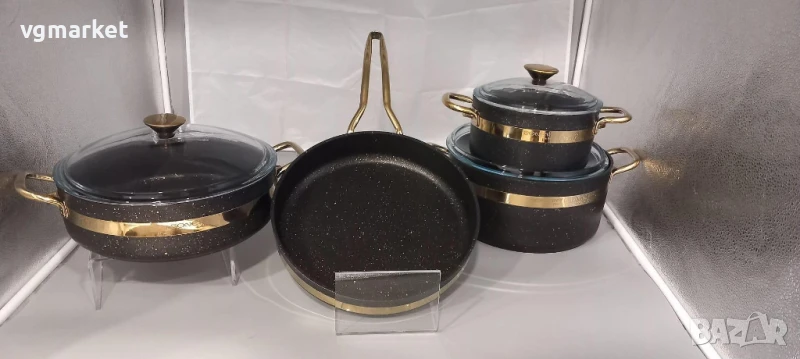 Комплект гранитни тенджери и тиган BONERA NILE 7 части, снимка 1