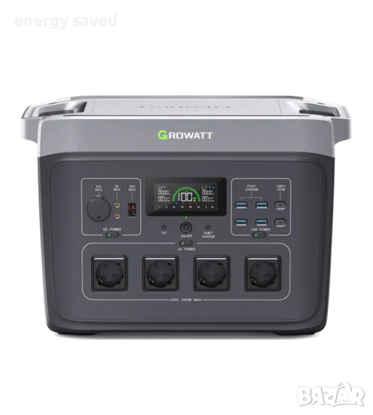 Енергийна станция Growatt  4,8kW,захранващ комплект lifepo4 за рибари,палатка и др., снимка 1