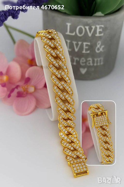 Луксозна гривна “Diamond Chain Thick”, снимка 1