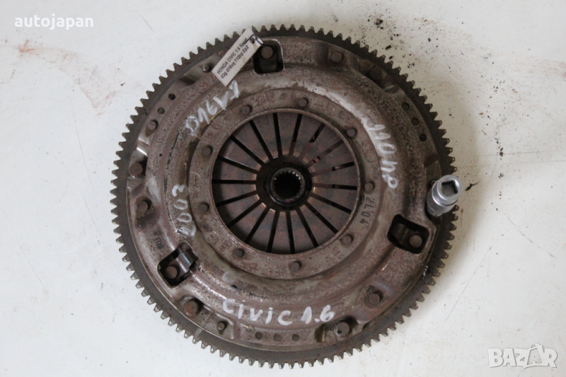 Комплект съединител, маховик, притискателен диск, феродов диск Хонда сивик 7 1.6 спорт д16вю 110кс е, снимка 1