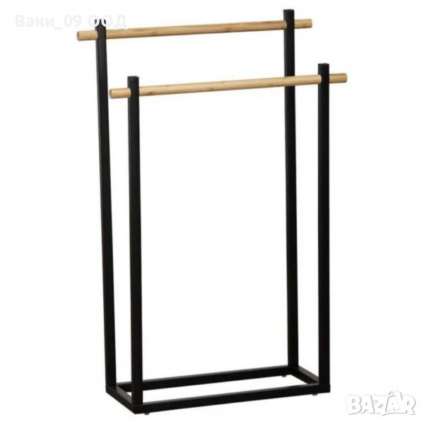 Закачалка за кърпи и хавлии-бсмбук и метал, снимка 1