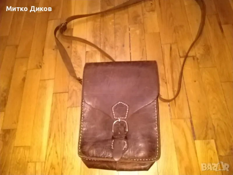 Чанта естествена кожа за през рамо №12 размер 28х21см, снимка 1