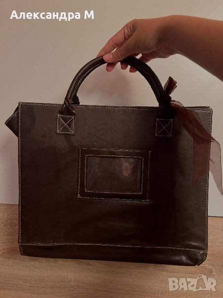 Кафява чанта тип папка/без прегради, снимка 1