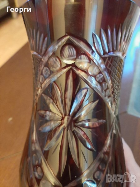 Червен кристал ваза, снимка 1