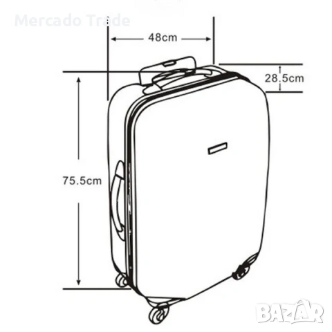 Куфар с колелца Mercado Trade, Екрю, Различни размери, снимка 8 - Куфари - 53625303