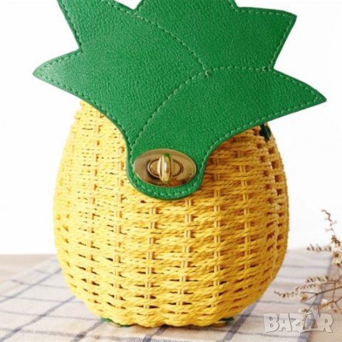 Малка ратанова чантичка Pineapple, снимка 4 - Чанти - 41477385