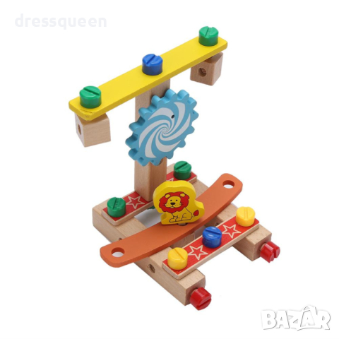 3473 Дървен конструктор Детска работилница, снимка 7 - Конструктори - 44612552