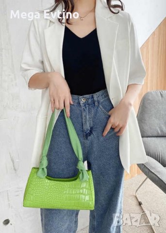 Нова дамска чанта зелена,  с дълга и къса дръжка , снимка 2 - Чанти - 32719279