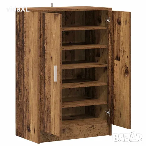vidaXL Шкаф за обувки, старо дърво, 60x35x92 см, инженерно дърво, снимка 8 - Шкафове - 56148201