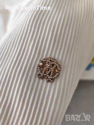 Рокля/туника Roberto Cavalli в бяло, фино плетиво , снимка 5 - Блузи с дълъг ръкав и пуловери - 51499807