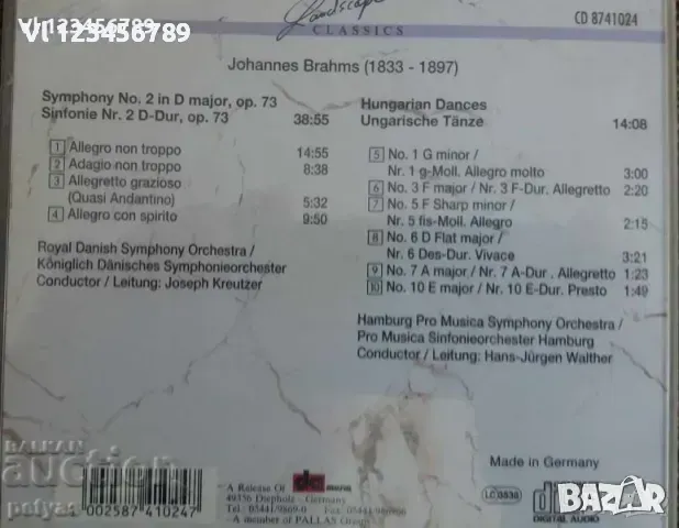 СД - Johannes Brahms - Symphony No 2 -Hungarian Dances, снимка 2 - CD дискове - 49861641
