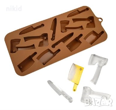 3D нож сатър силиконов молд форма фондан шоколад гипс, снимка 2 - Форми - 38870587