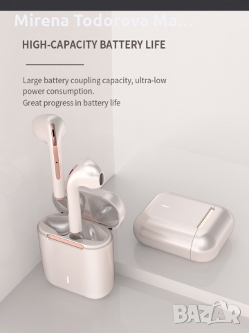 J18 TWS Bluetooth безжични слушалки , златни, снимка 9 - Безжични слушалки - 36043936