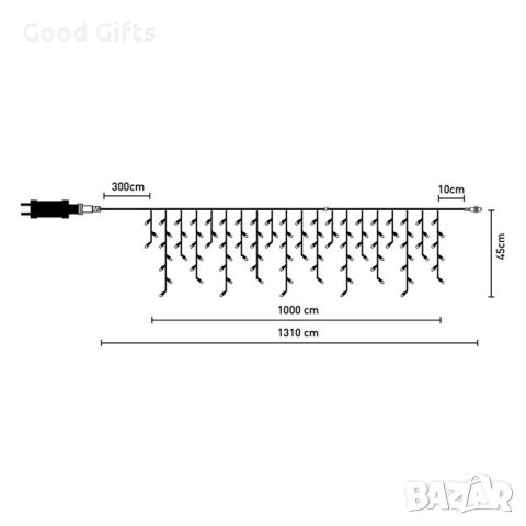 Коледни лампички Завеса, 500 LED, Наситено Топло бяло, снимка 4 - Лед осветление - 42730240