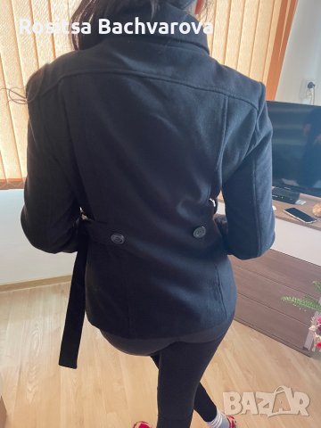 Черно късо палто, размер М, снимка 8 - Палта, манта - 38896011