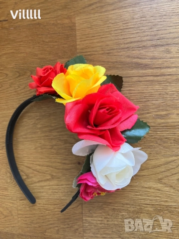 Диадема за коса с цветя за народна носия , снимка 3 - Аксесоари за коса - 51874195