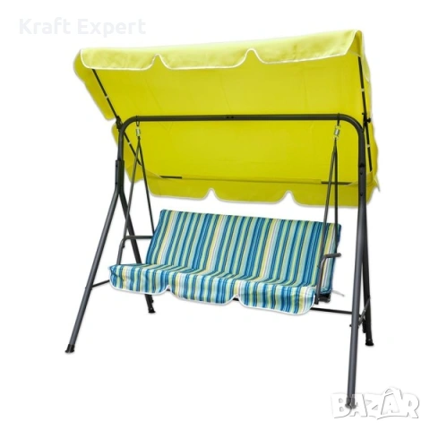 Триместна люлка Тоскана Лайм- регулируем сенник, с включена възглавница, снимка 6 - Градински мебели, декорация  - 53699406