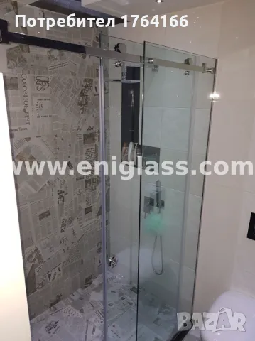 Стъклена душ кабина с двойно плъзгане и размери с поръчка от ЕНИГЛАС, снимка 3 - Душ кабини и вани - 47691478