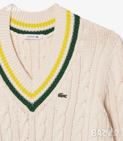 Рядък оригинален пуловер LACOSTE – размер 40 (M) – Oversize – Нов без етикети, снимка 6 - Блузи с дълъг ръкав и пуловери - 53643847