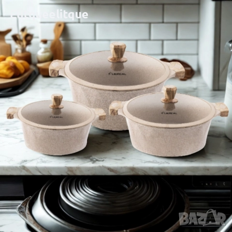Готварски комплект касероли PEARL SERIES Lexical – Лукс, ефективност и стил в кухнята, снимка 2 - Съдове за готвене - 52185327