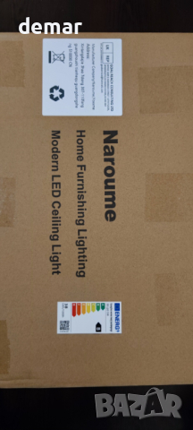 Модерна квадратна LED таванна лампа Naroume, 6500K, 38W, 5800 лумена, снимка 8 - Лед осветление - 44641690