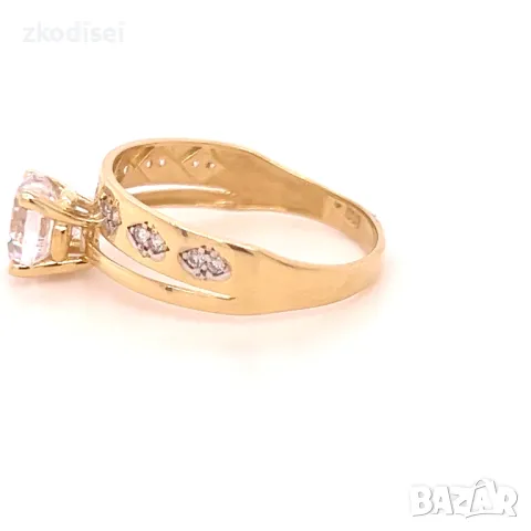 Златен дамски пръстен 3,48гр. 14кр.проба:585 размер:64 модел:4098-4, снимка 3 - Пръстени - 48596178