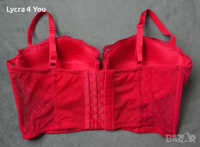 75 С размер червен къс корсет/топ/бюстие, снимка 3 - Корсети, бюстиета, топове - 41377135