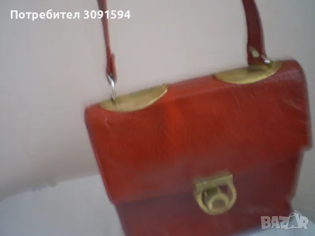 Винтидж стил на 80-те червена чанта с горна дръжка, снимка 10 - Други ценни предмети - 50201485