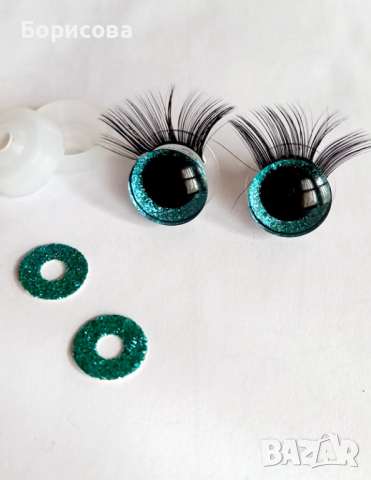 12мм, 16мм и 20мм 3D безопасни очички с мигли за амигуруми,  плетени играчки, снимка 6 - Други - 36306223