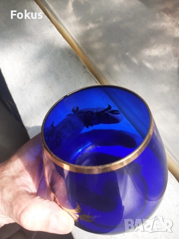 Чаша Бохемия, снимка 3 - Антикварни и старинни предмети - 53371766