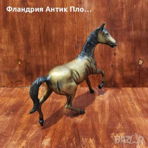Бронзова скулптура на кон в ход, снимка 4 - Статуетки - 49648577