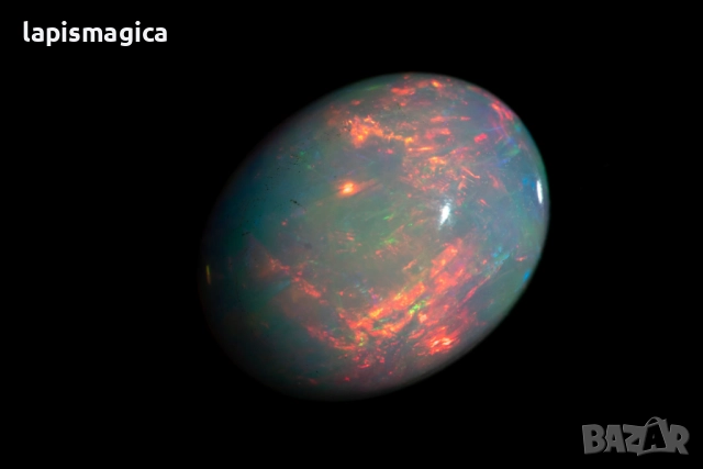 Етиопски опал 1.49ct 9x7mm овален кабошон, снимка 2 - Други - 52135214