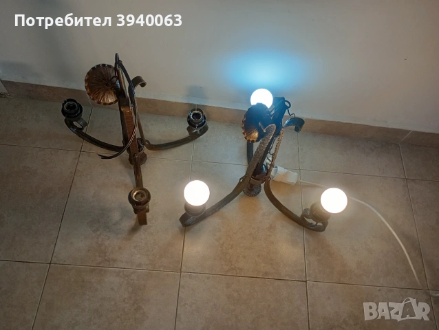 Стари полюлей от ковано желязо 2 броя еднакви , снимка 10 - Антикварни и старинни предмети - 53207700