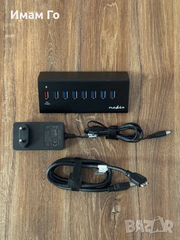 Nedis 7-Port USB 3.0 Hub + Fast Charging – Активен алуминиев хъб, снимка 4 - Други - 52531065