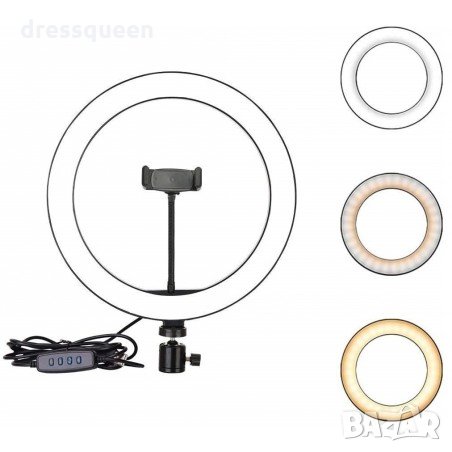 3241 Селфи лампа със стойка 10 инча, снимка 2 - Селфи стикове, аксесоари - 34227500