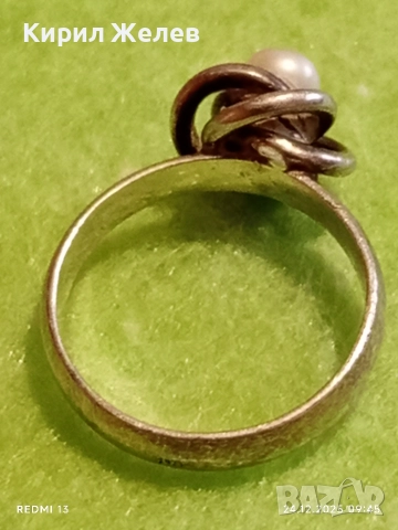 Дизайнески сребърен пръстен с ювелирно инкрустирана перла елегантен и стилен дизайн 52293, снимка 8 - Пръстени - 52889730