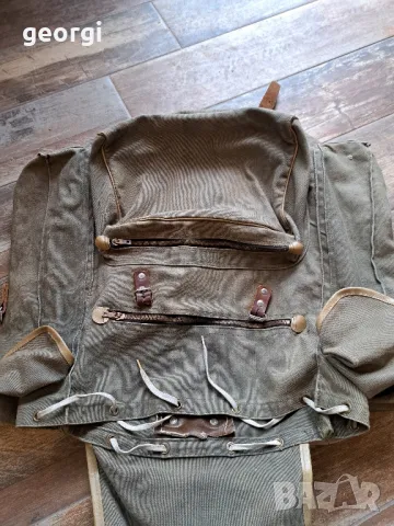 Стара немска брезентова раница   15/4, снимка 2 - Раници - 48974327