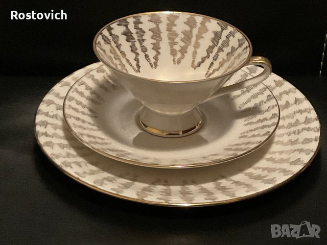 Чаша за чай с чинии “Oscar Schaller”, 1935-1950г. Германия., снимка 1 - Сервизи - 44507345