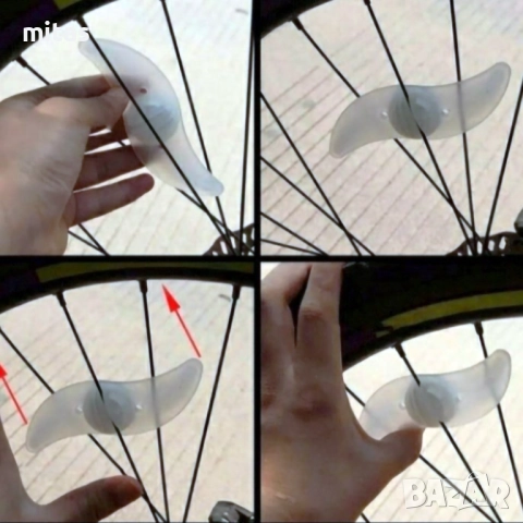 Многоцветна LED светлина за спици на велосипед, Водоустойчива, 12.5 см, снимка 9 - Аксесоари за велосипеди - 52282796