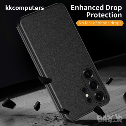 Кожен Калъф Smart View за Samsung Galaxy S26 Ultra - Прозорче, Достъп до повиквания, PU кожа, PC + T, снимка 9 - Резервни части за телефони - 53677245