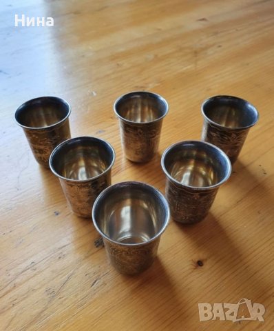 Комплект сребърни чаши, снимка 4 - Антикварни и старинни предмети - 39134447