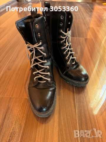 Дамски кожени боти 37 номер, снимка 2 - Дамски ботуши - 51858626